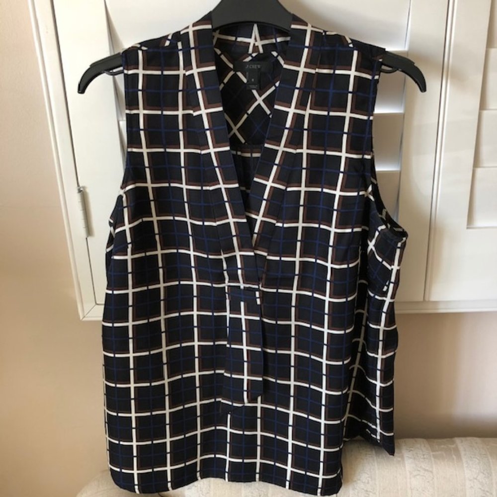 J. Crew Navy Sleeveless Blouse